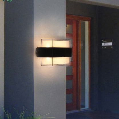 Sandsberg | Geometrische Wandlamp Moderne Acryl Balkon LED Wandlichtarmatur in Textured Schwarz