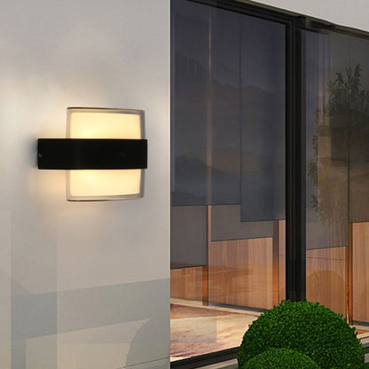 Sandsberg | Geometrische Wandlamp Moderne Acryl Balkon LED Wandlichtarmatur in Textured Schwarz