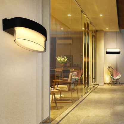 Sandsberg | Geometrische Wandlamp Moderne Acryl Balkon LED Wandlichtarmatur in Textured Schwarz