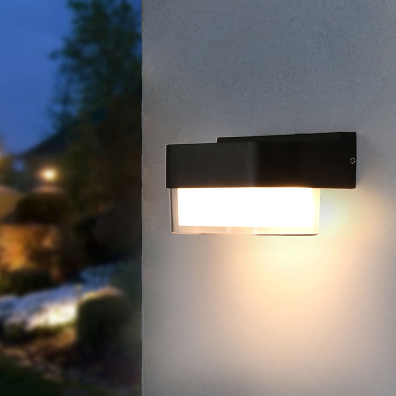 Sandsberg | Geometrische Wandlamp Moderne Acryl Balkon LED Wandlichtarmatur in Textured Schwarz