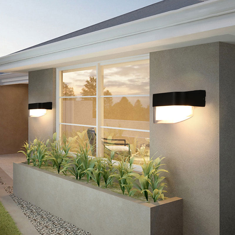 Sandsberg | Geometrische Wandlamp Moderne Acryl Balkon LED Wandlichtarmatur in Textured Schwarz