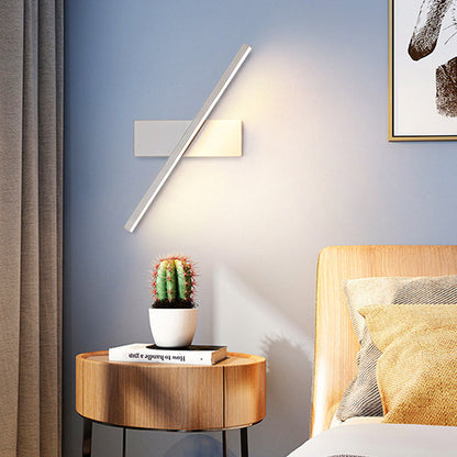 Sandsberg | Draaiende Acryl Lineaire LED Wandlamp Simpliciteit Zwart/Wit Wandverlichting Armatuur, Wit/Warm Licht