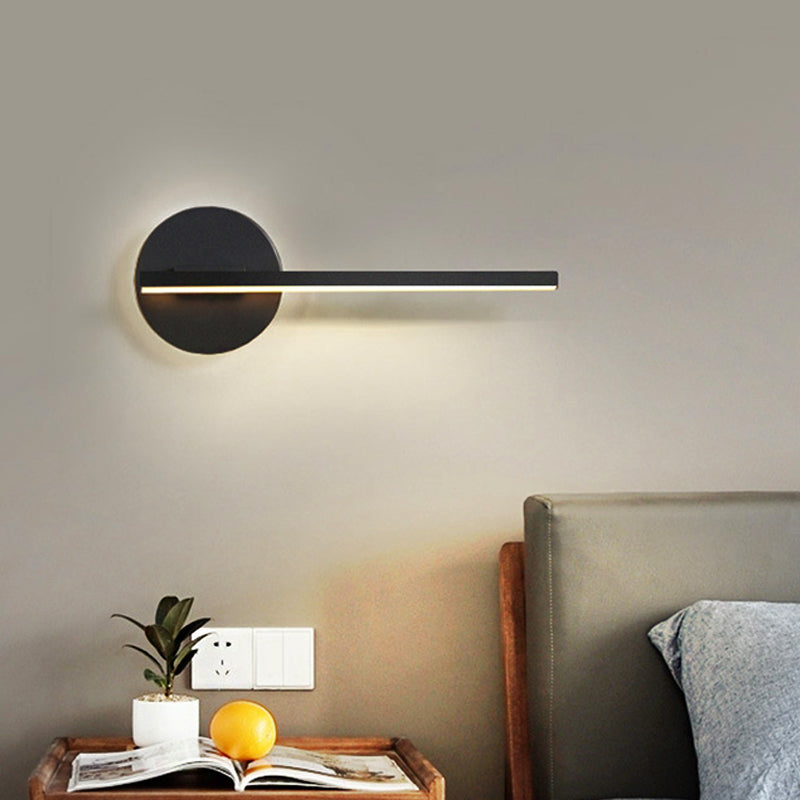 Schwarz/Weiß Linear Wandleuchte Minimalistische Acryl LED Wandlampe für Schlafzimmer in warmem/weißem Licht