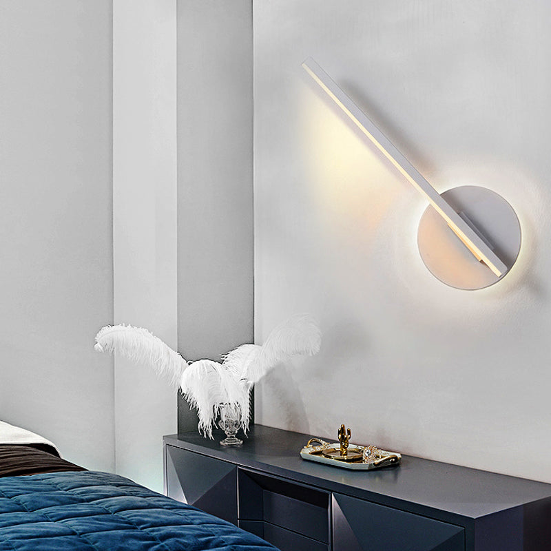 Schwarz/Weiß Linear Wandleuchte Minimalistische Acryl LED Wandlampe für Schlafzimmer in warmem/weißem Licht