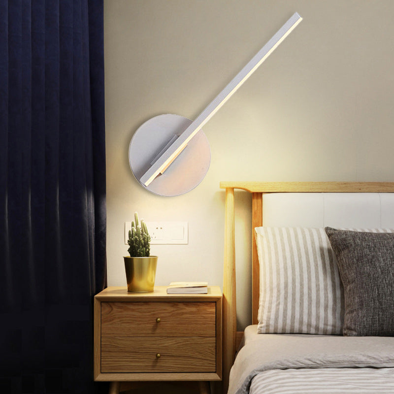 Schwarz/Weiß Linear Wandleuchte Minimalistische Acryl LED Wandlampe für Schlafzimmer in warmem/weißem Licht