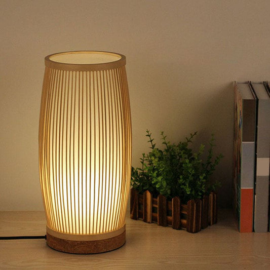 Bambus Tischlampe Nachtlicht - Holzlampe für Schlafzimmer & Wohnzimmer