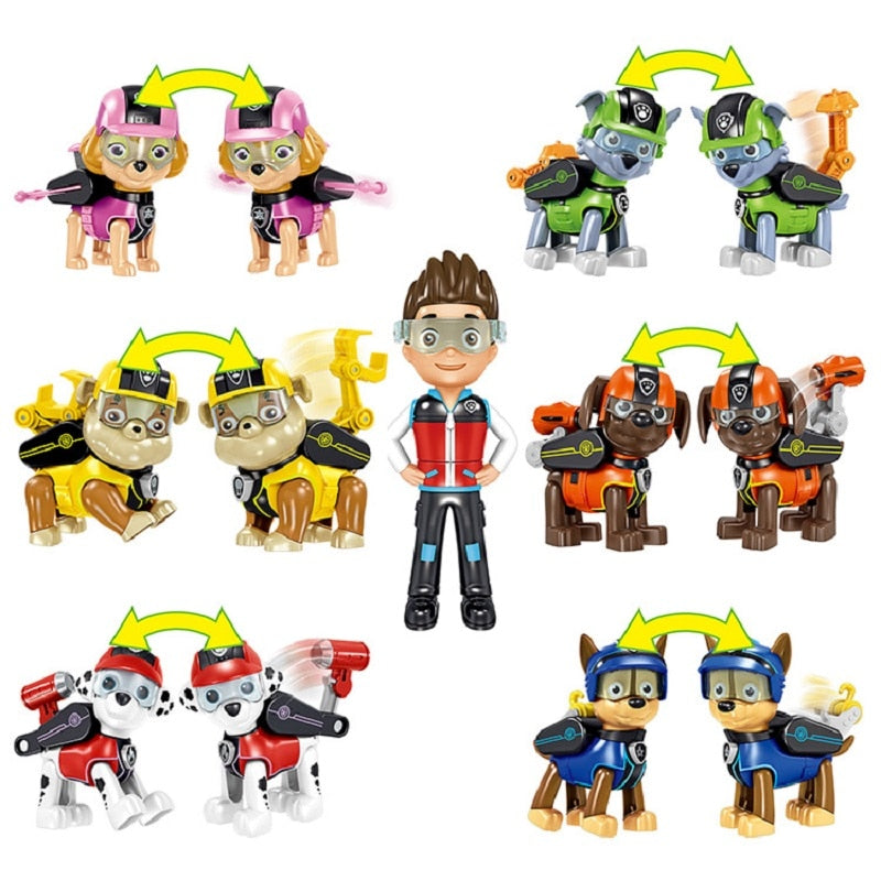 Sandsberg | Paw Patrol Spaßspielzeug-Set – Komplettes Rettungsteam Actionfiguren mit Fahrzeug