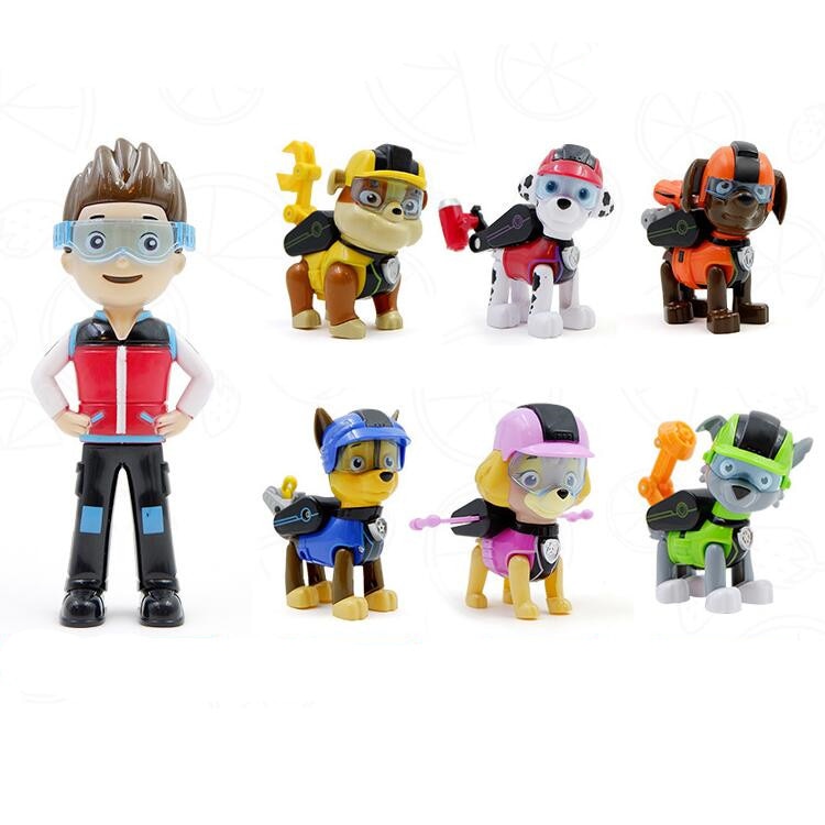 Sandsberg | Paw Patrol Spaßspielzeug-Set – Komplettes Rettungsteam Actionfiguren mit Fahrzeug