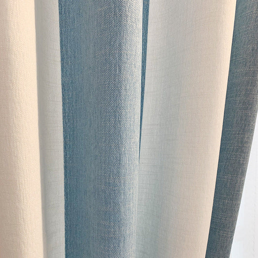 Schlichter, leichter, luxuriöser Chenille-Vorhang aus Wolkengarn für Kinderzimmer, blau-weiß gestreift