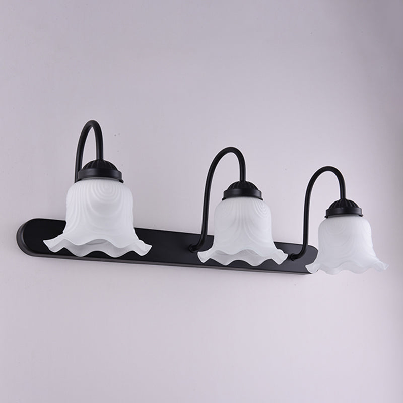 Vintage Rüsch Wandmontage Beleuchtung Milchglas Vanity Wandleuchte mit Gooseneck Arm für Badezimmer