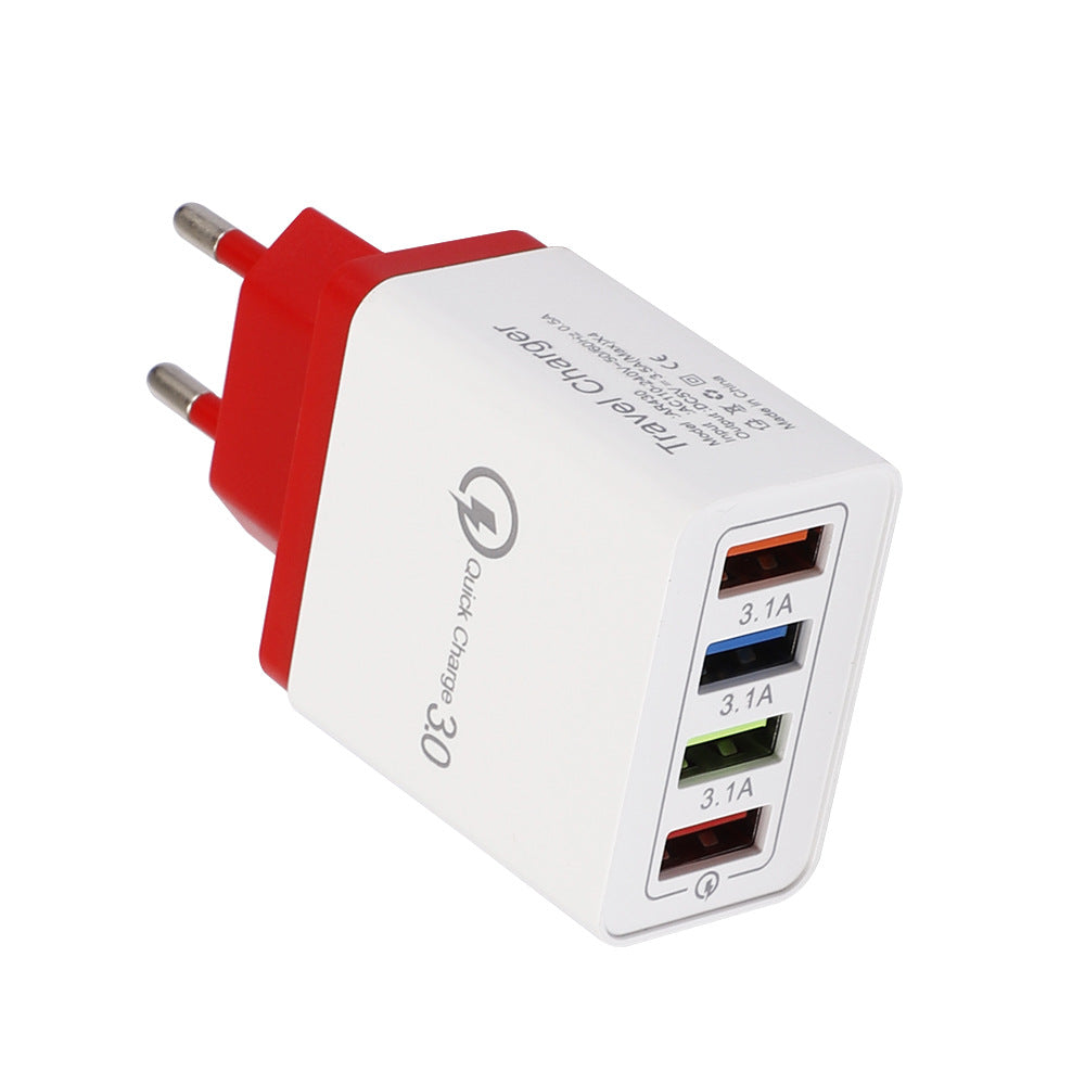 USB-Ladegerät Quick Charge 3.0 4 Telefonadapter für Tablet Tragbares mobiles Wandladegerät Schnellladegerät