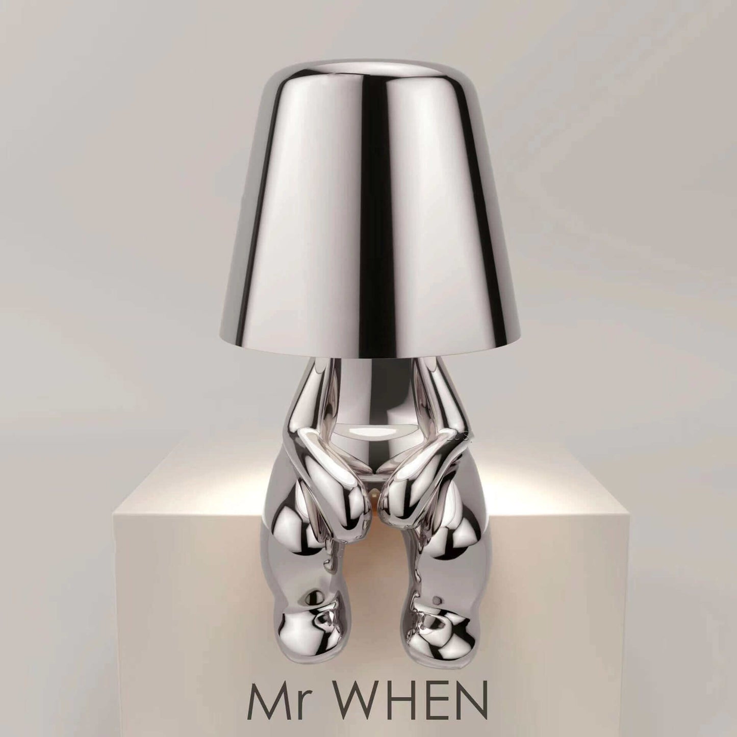 Denker Kleine Gold Statue Schreibtischlampe USB Lade Dekorative Tischlampe Touch Atmosphäre