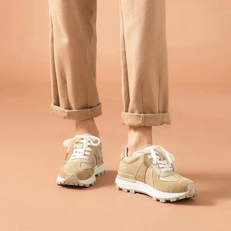 Damen Freizeit Schuhe - Handgemachte Plattform Ballerinas Sneaker