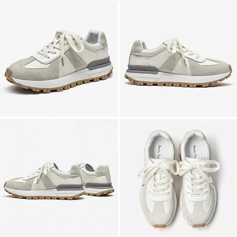 Damen Freizeit Schuhe - Handgemachte Plattform Ballerinas Sneaker