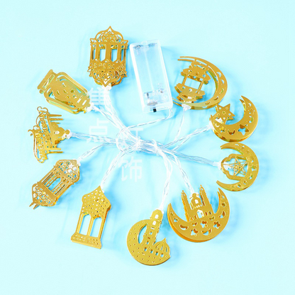 Sandsberg | Bunte LED Lichterkette – Dekorative Lichter mit Mond- und Laternenmotiven für Wohnung und Garten