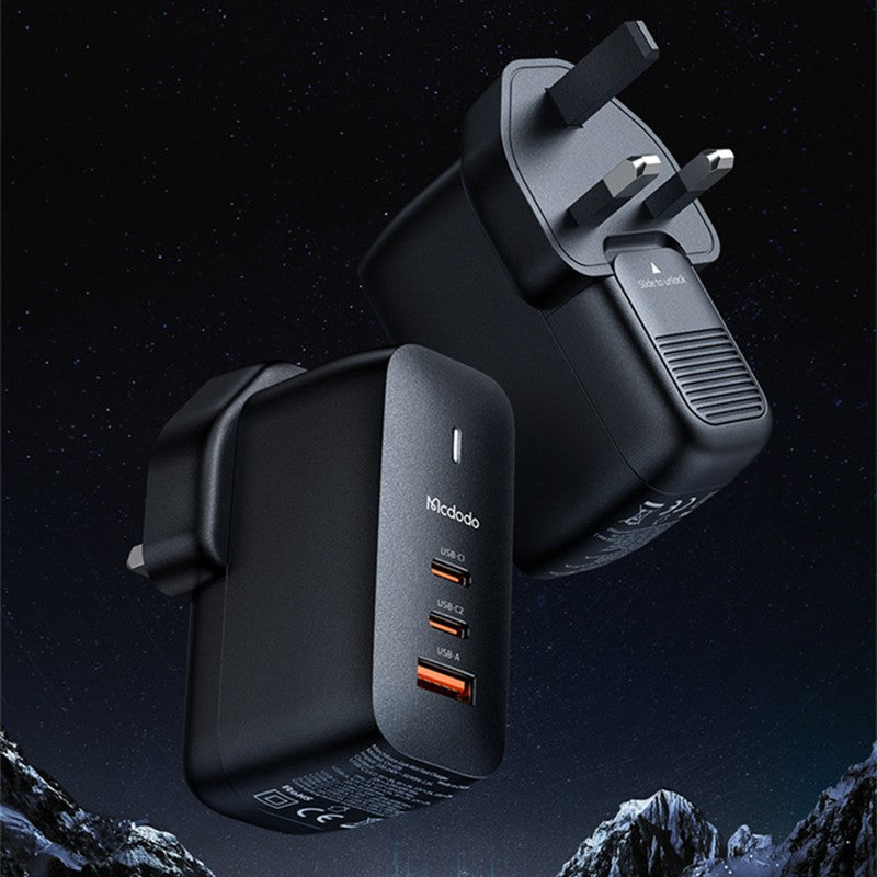 Sandsberg | 65W Handy-Ladegerät mit 2 USB-C- und 1 USB-A-Anschluss, für Handy und Laptop