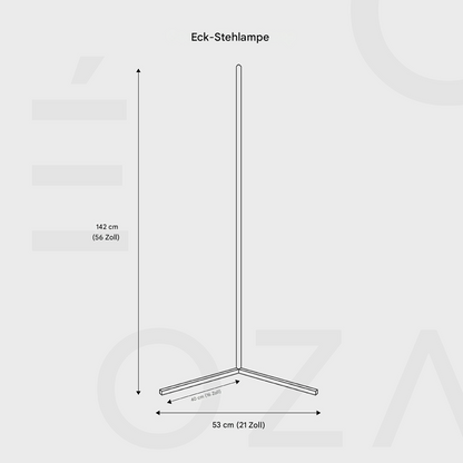 Sandsberg | Moderne Eck-LED-Stehlampe – Platzsparendes minimalistisches Design mit sanfter Ambientebeleuchtung