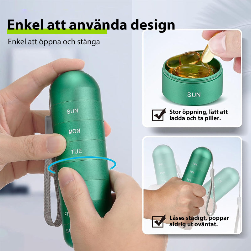 7-Tage tragbare Pillendose für Reisen