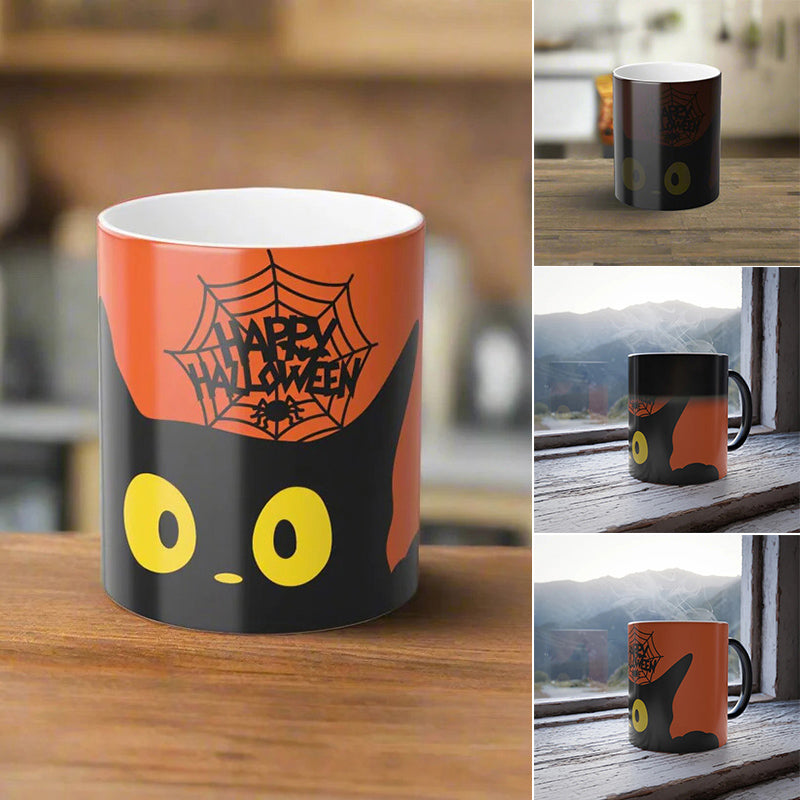 Halloween Schwarzkatze Magische Verwandlungstasse