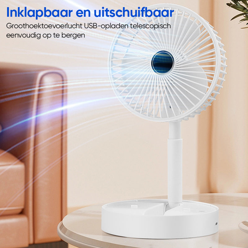 Wiederaufladbarer Faltbarer Teleskop-Tischventilator - Tragbar und Leise für Jede Sommeraktivität
