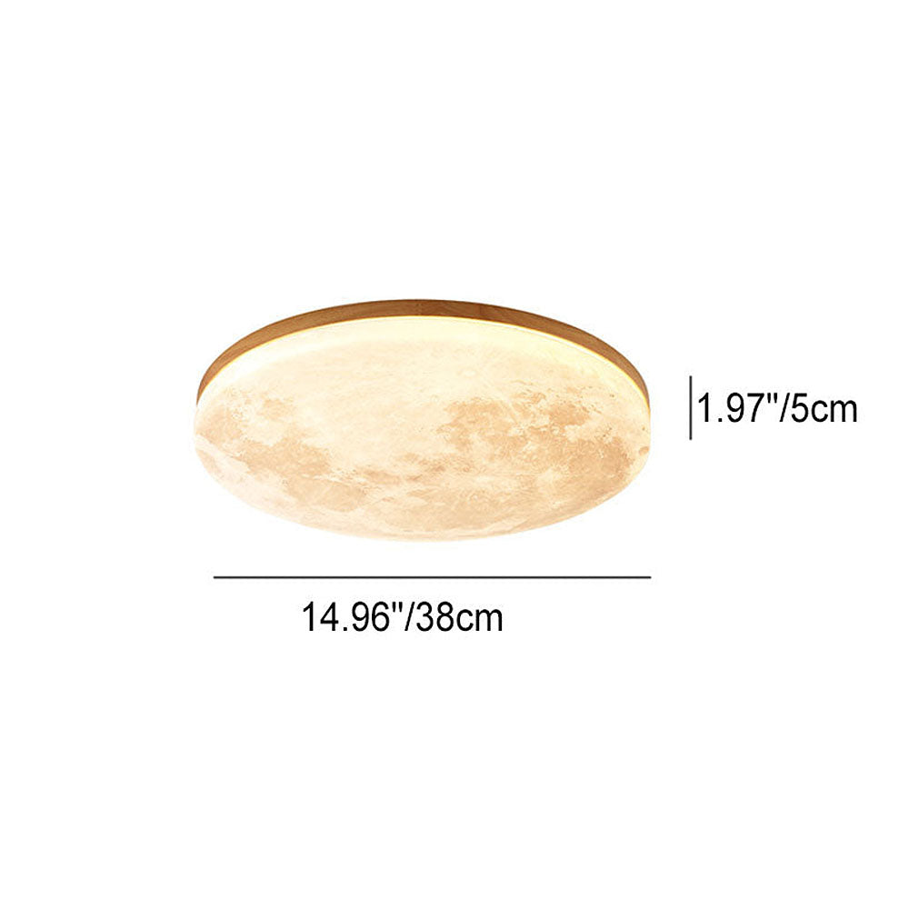 Sandsberg LED Deckenleuchte | Mond-Design | Dimmbar | Holzoptik | Stimmungsvolle Beleuchtung für Zuhause