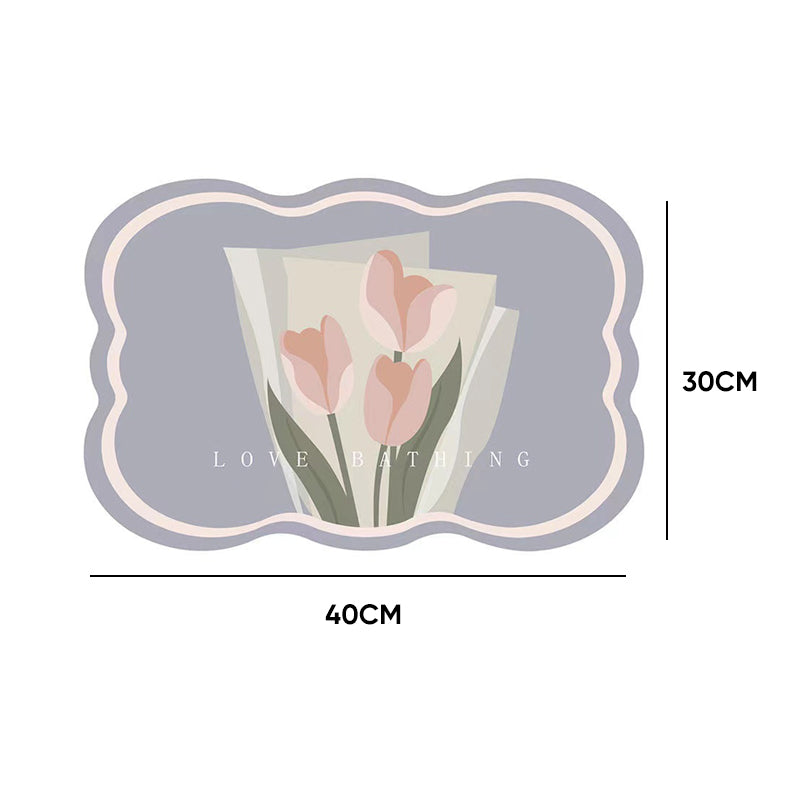 Sandsberg | Super absorbierende Blumen-rutschfeste Matte für das Badezimmer