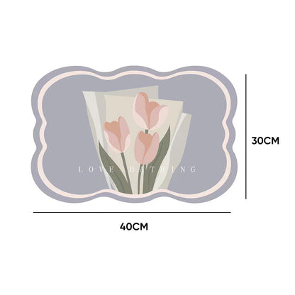 Sandsberg | Super absorbierende Blumen-rutschfeste Matte für das Badezimmer