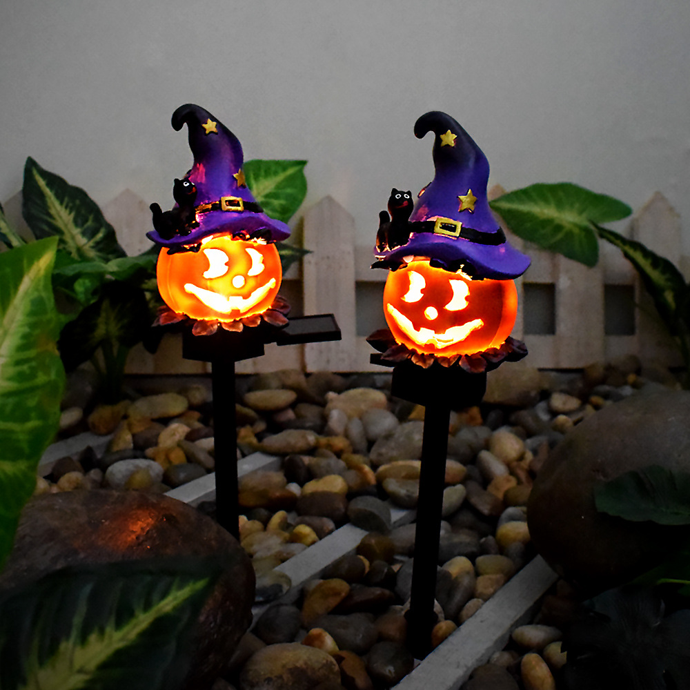 Sandsberg | Halloween Solarleuchten – Dekorative LED Gartenlichter mit Kürbis- und Hexen-Motiven