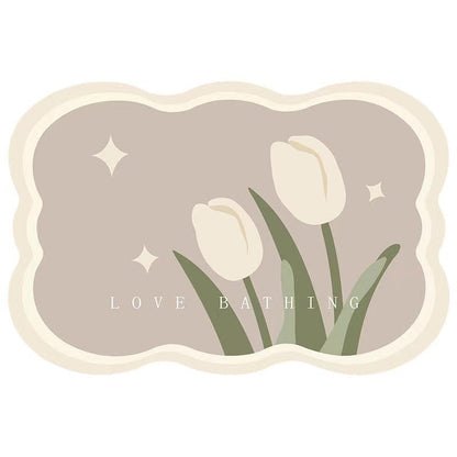 Sandsberg | Super absorbierende Blumen-rutschfeste Matte für das Badezimmer