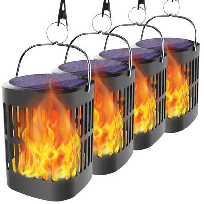 Sandsberg | Solar LED Flammenlaterne – Dekorative Außenbeleuchtung für Garten und Terrasse mit Hängemöglichkeit