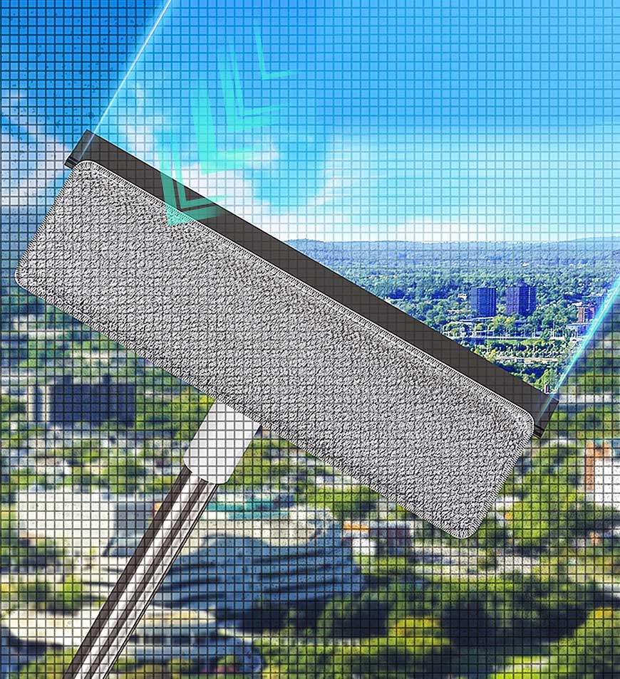 Allzweck-Fenster-Reinigungsbürste mit Schaber Z134