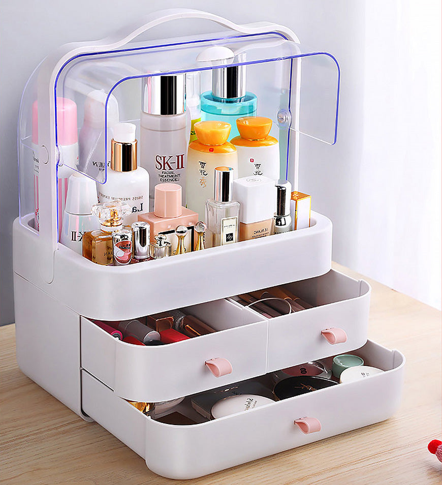 (Nur Geschenk in den USA) Staubdichter Make-up-Organizer mit Schublade