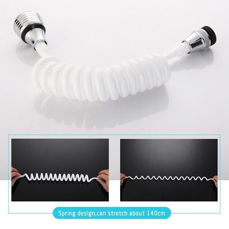 Wasser sparender Verlängerungsaufsatz für Wasserhähne mit ausziehbarem Design.