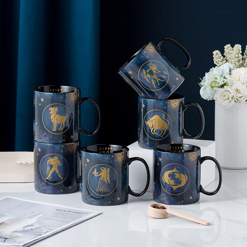 Sandsberg | 12 Sternzeichen Tasse Kobaltblau Keramische Kaffeetasse
