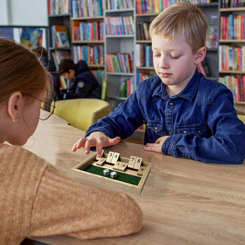 Shut The Box Spiel - Spaß Tisch Mathematikspiel für Erwachsene & Kinder