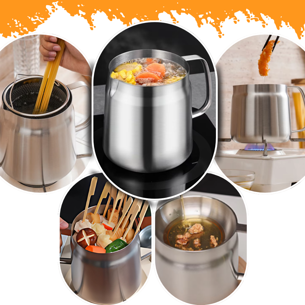 2-in-1 Fritteuse aus Edelstahl