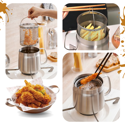 2-in-1 Fritteuse aus Edelstahl