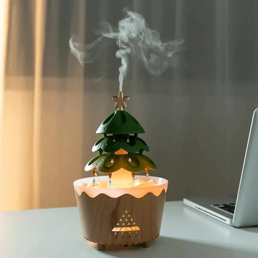 Sandsberg | Weihnachtsbaum Aroma Diffuser mit LED-Beleuchtung für festliche Entspannung