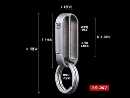 Sandsberg | Titanlegierung Herren Gürtelschnalle Schlüsselanhänger - Langlebig, Stilvoll, Farbneutraler Verschluss
