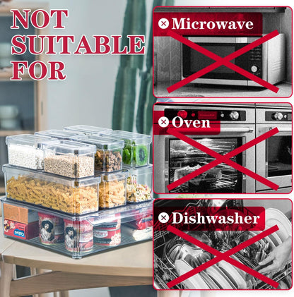 Sandsberg | Stapelbares Kühlschrank-Organizer-Set – 10 klare Aufbewahrungsboxen für Frische & Küchene Ordnung