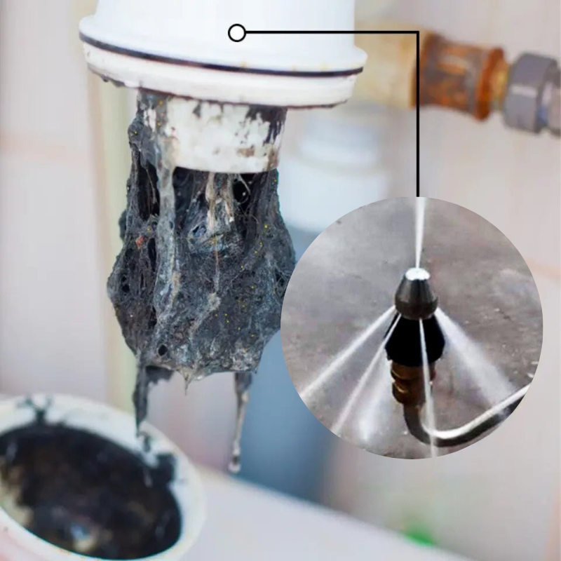 Sandsberg | Hochdruck-Abfluss-Jetting-Düse – Edelstahl-Kanalreinigungs-Sprühgerät für schnelles Rohrfreimachen