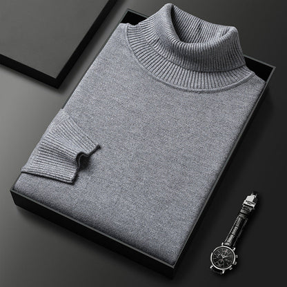 Herren einfarbiger Rollkragenpullover