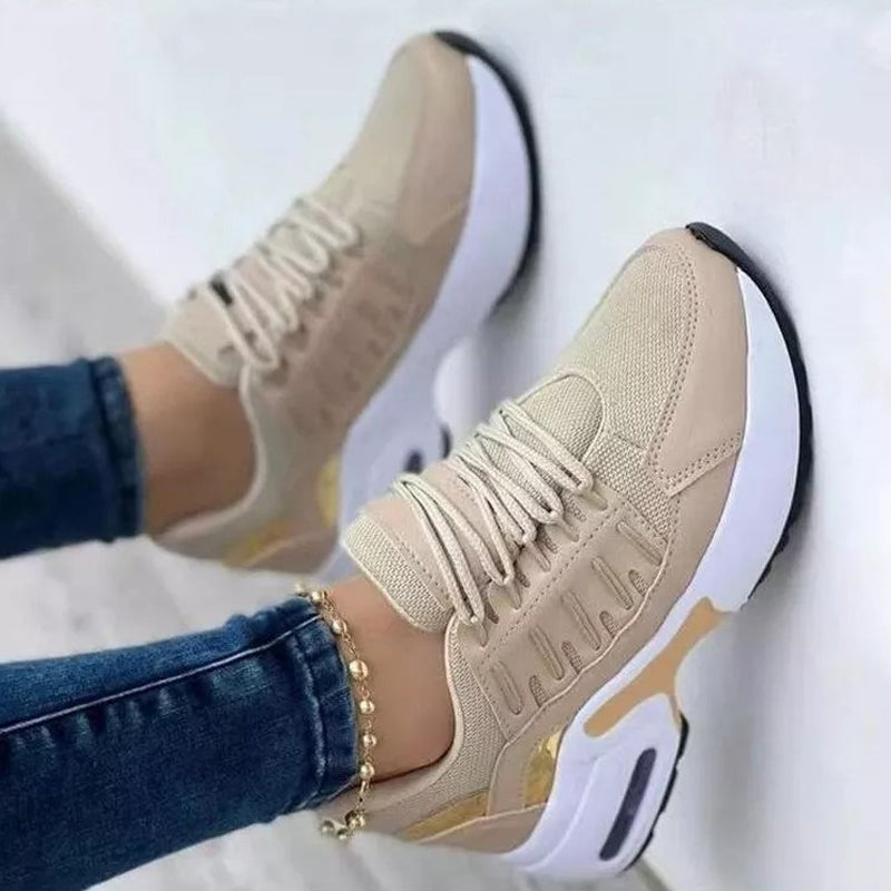 Damen Schnür Mesh Schuhe