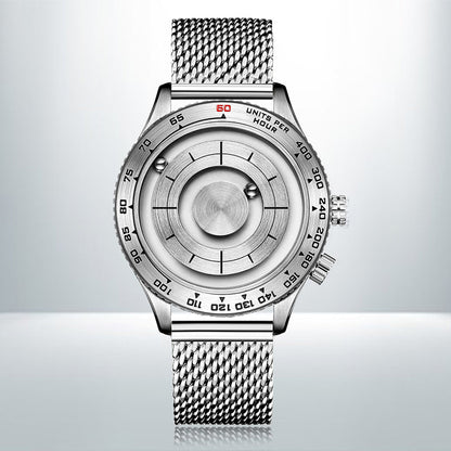 Sandsberg | Coole magnetische Schwebenuhr für Herren, mit No-Mirror-Design, Quarzwerk, Stahlarmband & wasserdicht