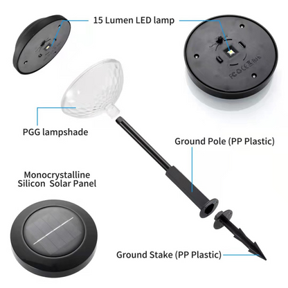 Sandsberg | Solar Gartenlampe mit Farbwechsel – LED Gartenbeleuchtung für den Außenbereich mit Blütenmuster