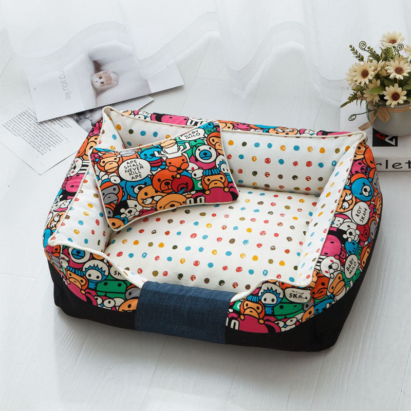 Sandsberg - Komfortables Hundebett mit stilvollem Blumenmuster