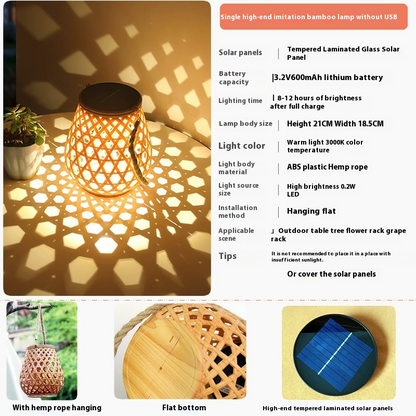 Sandsberg | Solar LED Rattan-Laterne – Große Außenbeleuchtung im Oval-Design für Garten und Terrasse