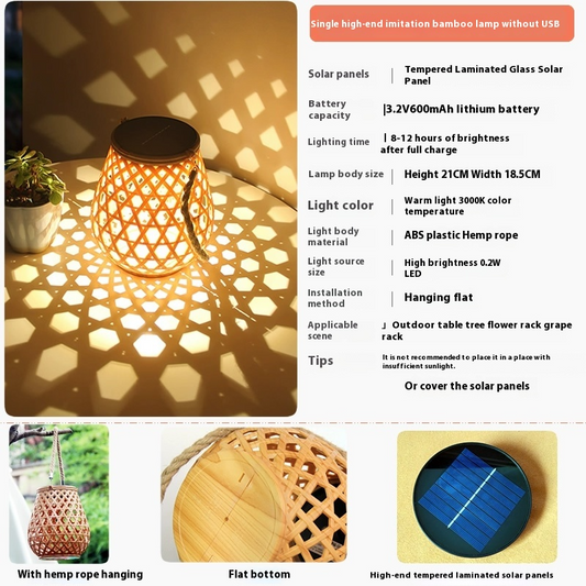 Sandsberg | Solar LED Rattan-Laterne – Große Außenbeleuchtung im Oval-Design für Garten und Terrasse