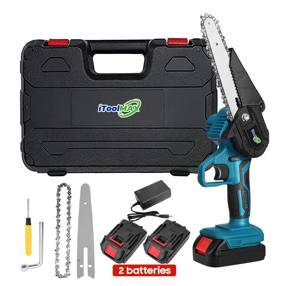 4"/6" kabellose Holzschneider-Kettensäge mit 2x Power-Batterien