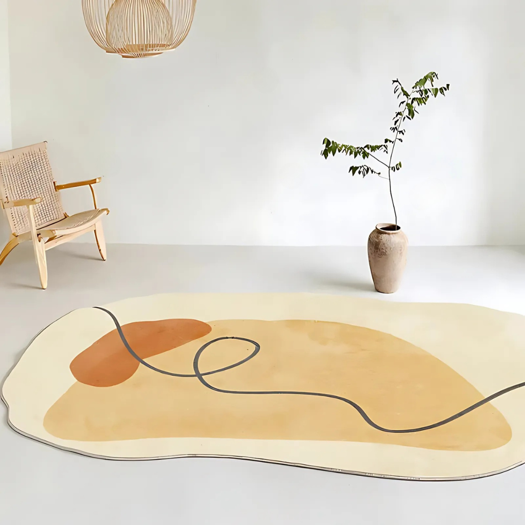 Sandsberg | Weicher waschbarer Teppich – Moderner Wohnzimmerteppich mit unregelmäßigem Design